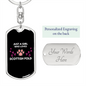 Loves Scottish Fold Cat Keychain Stainless Steel or 18k Gold Dog Tag Keyring-Express Your Love Gifts