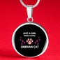 Loves Siberian Cat Circle Necklace Stainless Steel or 18k Gold 18-22"-Express Your Love Gifts