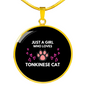 Loves Tonkinese Cat Circle Necklace Stainless Steel or 18k Gold 18-22"-Express Your Love Gifts