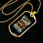 Loving Dogs Blue Necklace Stainless Steel or 18k Gold Dog Tag 24" Chain-Express Your Love Gifts