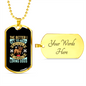 Loving Dogs Blue Necklace Stainless Steel or 18k Gold Dog Tag 24" Chain-Express Your Love Gifts