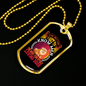 Loving Dogs Necklace Stainless Steel or 18k Gold Dog Tag 24" Chain-Express Your Love Gifts