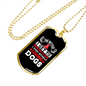 Loving Dogs Red Necklace Stainless Steel or 18k Gold Dog Tag 24" Chain-Express Your Love Gifts