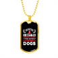 Loving Dogs Red Necklace Stainless Steel or 18k Gold Dog Tag 24" Chain-Express Your Love Gifts