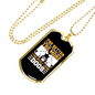 Loving Dogs White Necklace Stainless Steel or 18k Gold Dog Tag 24" Chain-Express Your Love Gifts