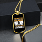 Loving Dogs White Necklace Stainless Steel or 18k Gold Dog Tag 24" Chain-Express Your Love Gifts