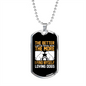 Loving Dogs Yellow Necklace Stainless Steel or 18k Gold Dog Tag 24" Chain-Express Your Love Gifts