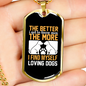 Loving Dogs Yellow Necklace Stainless Steel or 18k Gold Dog Tag 24" Chain-Express Your Love Gifts