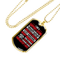 Loving Firefighter'S Wife Necklace Stainless Steel or 18k Gold Dog Tag 24" Chain-Express Your Love Gifts