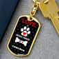 Lowchen Keychain Stainless Steel or 18k Gold Dog Tag Keyring-Express Your Love Gifts