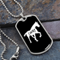 Lucky Horse Necklace Stainless Steel or 18k Gold Dog Tag 24" Chain-Express Your Love Gifts