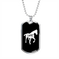 Lucky Horse Necklace Stainless Steel or 18k Gold Dog Tag 24" Chain-Express Your Love Gifts