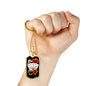 Lucky Poker Dog Tag Stainless Steel or 18k Gold 24" Chain-Express Your Love Gifts