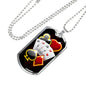 Lucky Poker Dog Tag Stainless Steel or 18k Gold 24" Chain-Express Your Love Gifts