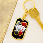 Lucky Poker Keychain Dog Tag Stainless Steel or 18k Gold-Express Your Love Gifts