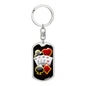 Lucky Poker Keychain Dog Tag Stainless Steel or 18k Gold-Express Your Love Gifts