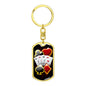 Lucky Poker Keychain Dog Tag Stainless Steel or 18k Gold-Express Your Love Gifts