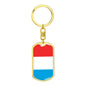 Luxembourg Flag Keychain Dog Tag Stainless Steel or 18k Gold-Express Your Love Gifts