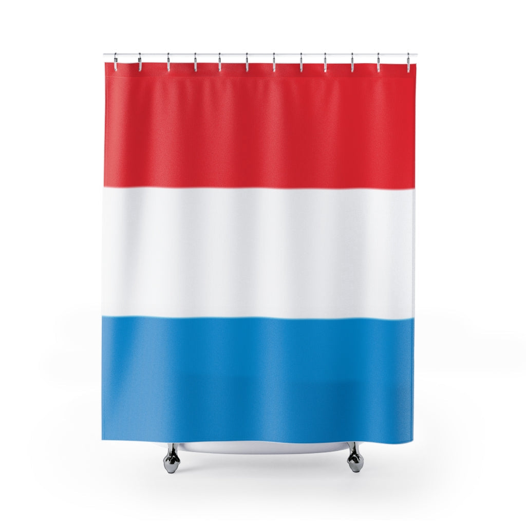 Luxembourg Flag Stylish Design 71" x 74" Elegant Waterproof Shower Curtain for a Spa-like Bathroom Paradise Exceptional Craftsmanship-Express Your Love Gifts