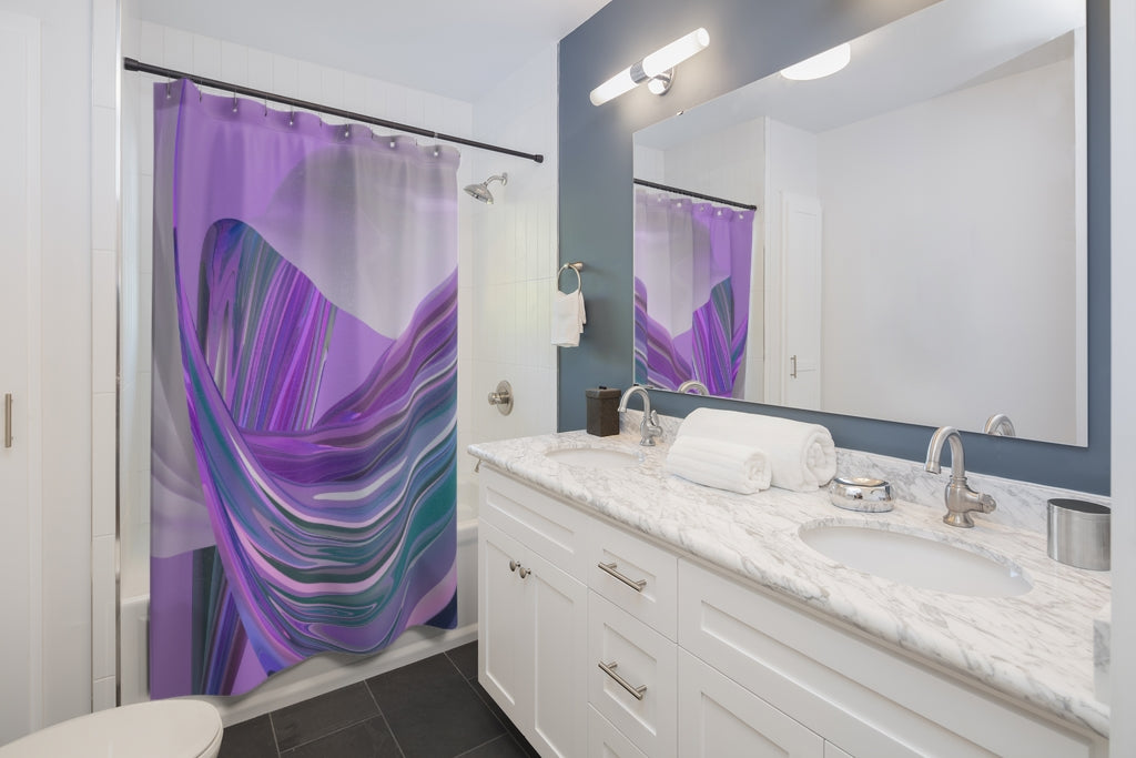 Luxury Iridescent Satin Stylish Design 71" x 74" Elegant Waterproof Shower Curtain for a Spa-like Bathroom Paradise Exceptional Craftsmanship-Express Your Love Gifts