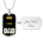 Lykoi Cat Dad Necklace Stainless Steel or 18k Gold Dog Tag 24" Chain-Express Your Love Gifts