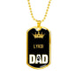 Lykoi Cat Dad Necklace Stainless Steel or 18k Gold Dog Tag 24" Chain-Express Your Love Gifts
