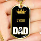 Lykoi Cat Dad Necklace Stainless Steel or 18k Gold Dog Tag 24" Chain-Express Your Love Gifts
