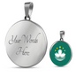 Macau Flag Necklace Circle Pendant Stainless Steel or 18k Gold 18-22"-Express Your Love Gifts