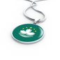 Macau Flag Necklace Circle Pendant Stainless Steel or 18k Gold 18-22"-Express Your Love Gifts