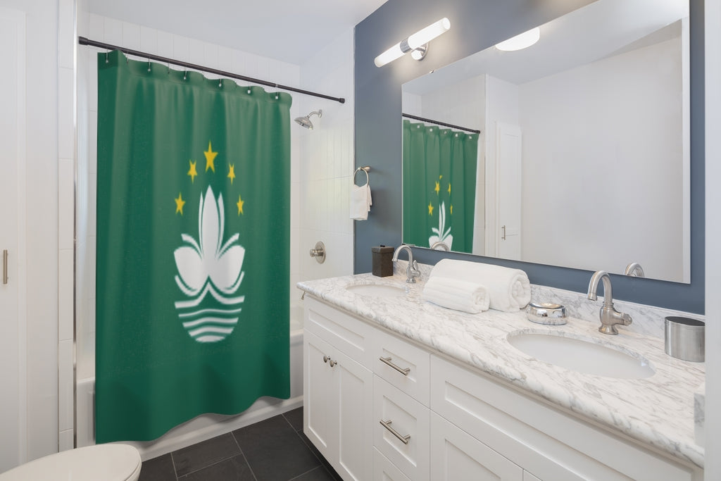 Macau Flag Stylish Design 71" x 74" Elegant Waterproof Shower Curtain for a Spa-like Bathroom Paradise Exceptional Craftsmanship-Express Your Love Gifts