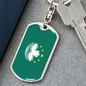 Macau Flag Swivel Keychain Dog Tag Stainless Steel or 18k Gold-Express Your Love Gifts