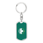 Macau Flag Swivel Keychain Dog Tag Stainless Steel or 18k Gold-Express Your Love Gifts