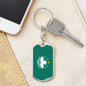 Macau Flag Swivel Keychain Dog Tag Stainless Steel or 18k Gold-Express Your Love Gifts