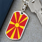 Macedonia Flag Keychain Dog Tag Stainless Steel or 18k Gold-Express Your Love Gifts