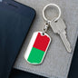 Madagascar Flag Keychain Dog Tag Stainless Steel or 18k Gold-Express Your Love Gifts