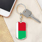 Madagascar Flag Keychain Dog Tag Stainless Steel or 18k Gold-Express Your Love Gifts