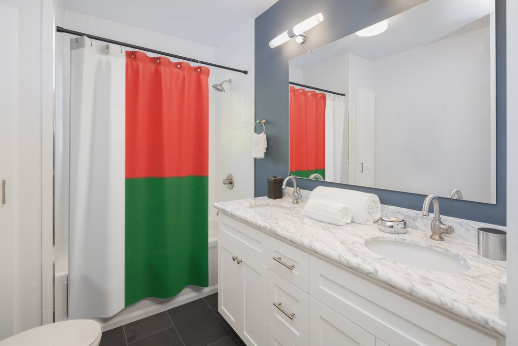 Madagascar Flag Stylish Design 71" x 74" Elegant Waterproof Shower Curtain for a Spa-like Bathroom Paradise Exceptional Craftsmanship-Express Your Love Gifts