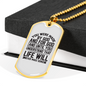 Made For God Christian Necklace Stainless Steel or 18k Gold Dog Tag 24" Chain-Express Your Love Gifts