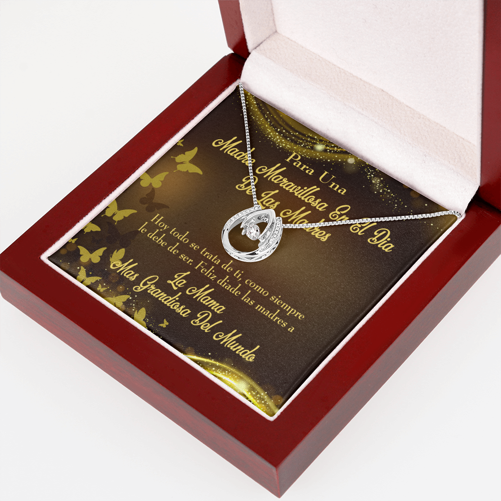 Madre Feliz Diade Lucky Horseshoe Necklace Message Card 14k w CZ Crystals-Express Your Love Gifts