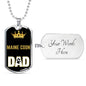 Maine Coon Cat Dad Necklace Stainless Steel or 18k Gold Dog Tag 24" Chain-Express Your Love Gifts