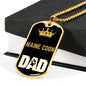 Maine Coon Cat Dad Necklace Stainless Steel or 18k Gold Dog Tag 24" Chain-Express Your Love Gifts