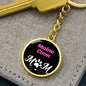 Maine Coon Cat Mom Keychain Stainless Steel or 18k Gold Circle Pendant-Express Your Love Gifts