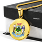 Maine State Seal Necklace Circle Pendant Stainless Steel or 18k Gold 18-22"-Express Your Love Gifts