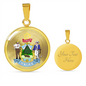 Maine State Seal Necklace Circle Pendant Stainless Steel or 18k Gold 18-22"-Express Your Love Gifts
