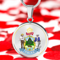 Maine State Seal Necklace Circle Pendant Stainless Steel or 18k Gold 18-22"-Express Your Love Gifts
