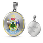 Maine State Seal Necklace Circle Pendant Stainless Steel or 18k Gold 18-22"-Express Your Love Gifts