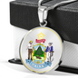 Maine State Seal Necklace Circle Pendant Stainless Steel or 18k Gold 18-22"-Express Your Love Gifts