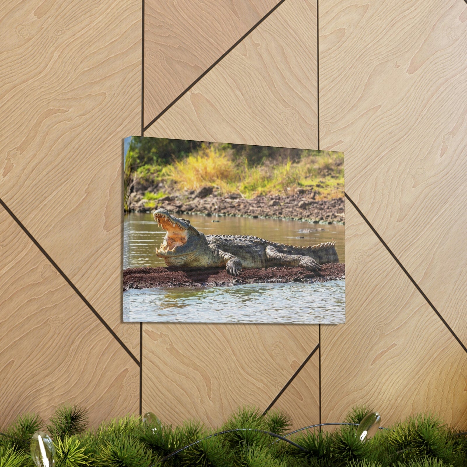 Scripture Walls Majestic Alligator Art Majestic Alligator Print Animal Wall Art Wildlife Canvas Prints Wall Art Ready to Hang Unframed-Express Your Love Gifts