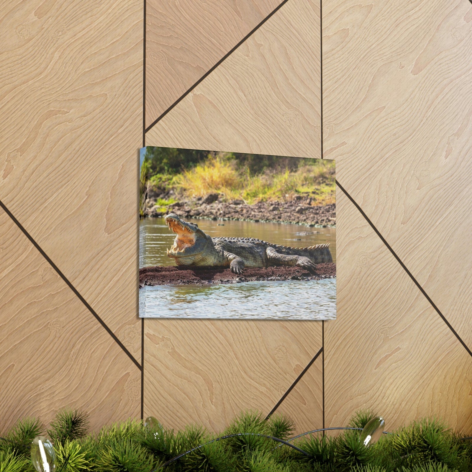 Scripture Walls Majestic Alligator Art Majestic Alligator Print Animal Wall Art Wildlife Canvas Prints Wall Art Ready to Hang Unframed-Express Your Love Gifts