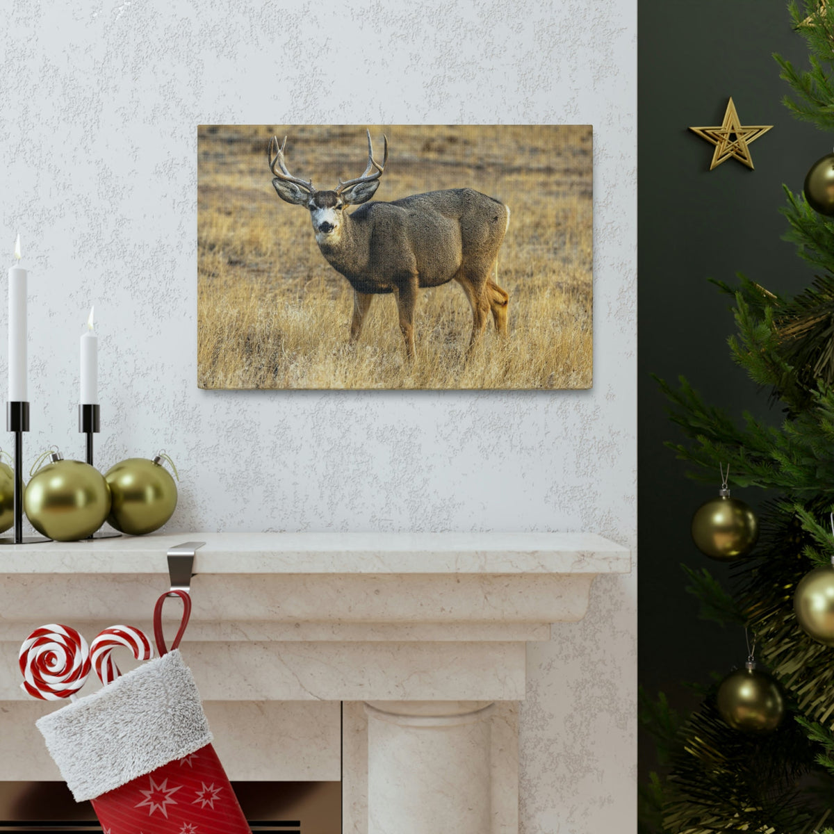 Scripture Walls Majestic Buck Art Majestic Buck Print Animal Wall Art Wildlife Canvas Prints Wall Art Ready to Hang Unframed-Express Your Love Gifts